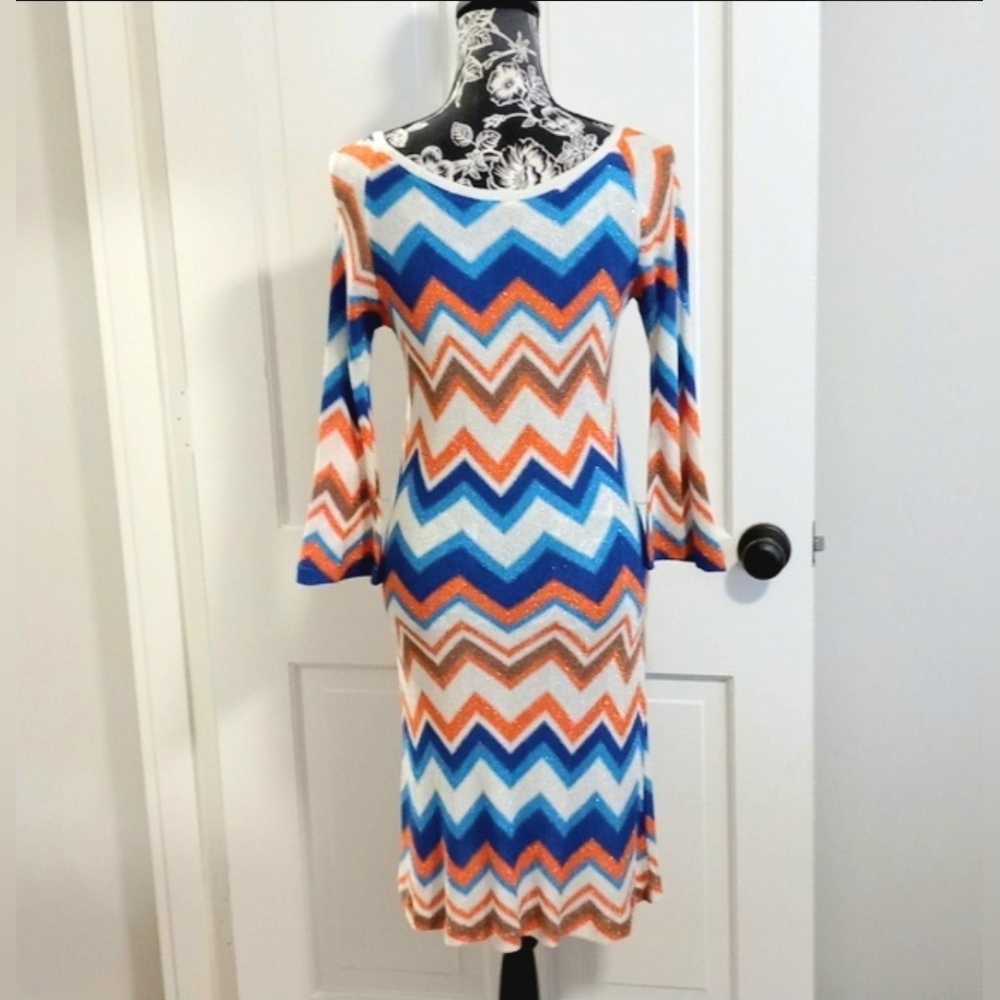 🌊MC2 Saint Barth🌊 - Multicolor Chevron Dress - Picture 2 of 16
